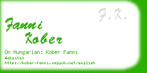 fanni kober business card